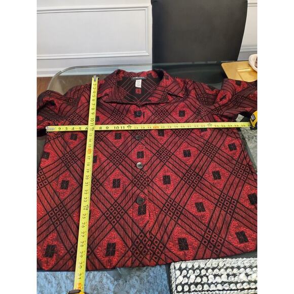 Sag Harbor Women Red Polyester Single Breasted Buttons Front Long Coat Size 22W - Picture 5 of 11